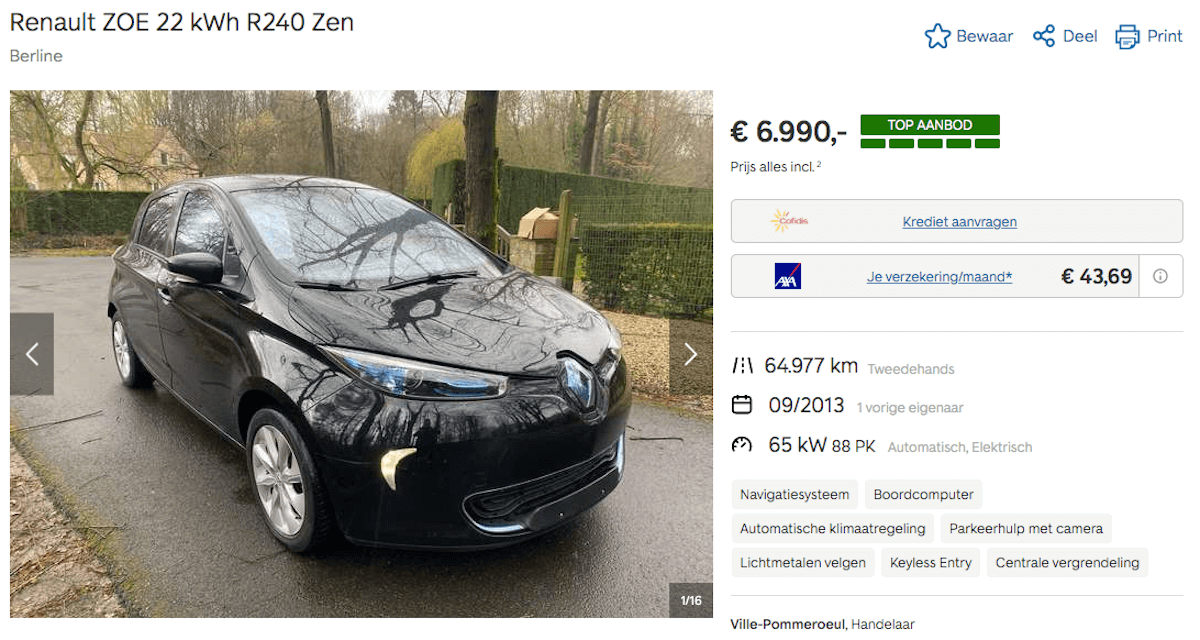 beste tweedehands elektrische auto